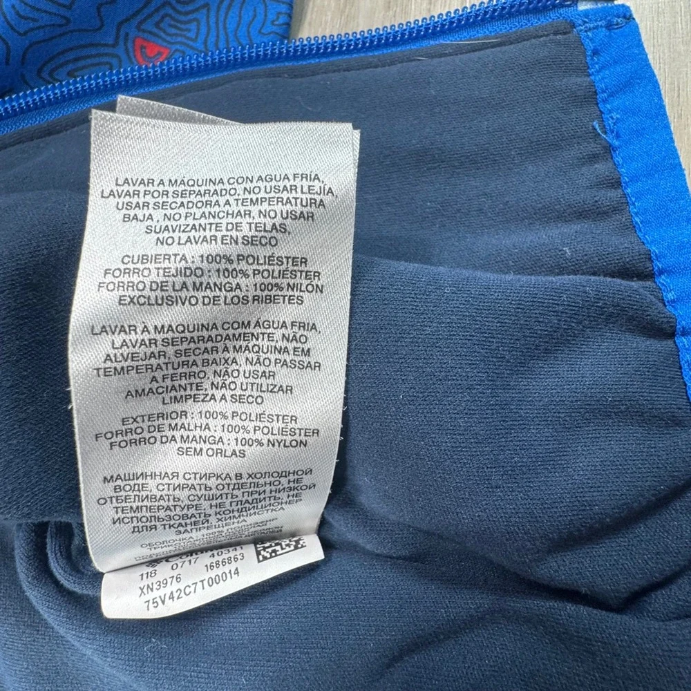 Columbia Boys Blue Topographic Omni-Wick Hooded‎ Windbreaker Jacket 3-6 Months